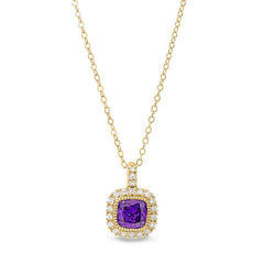 Cushion Cut February Birthstone Pendant