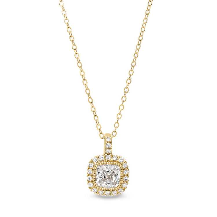 Cushion Cut April Birthstone Pendant