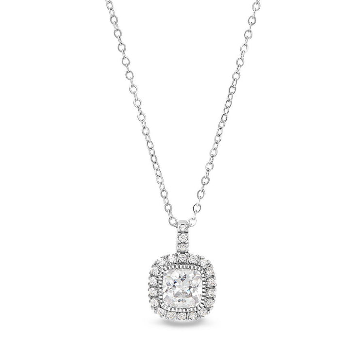 Cushion Cut April Birthstone Pendant