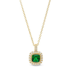 Cushion Cut May Birthstone Pendant