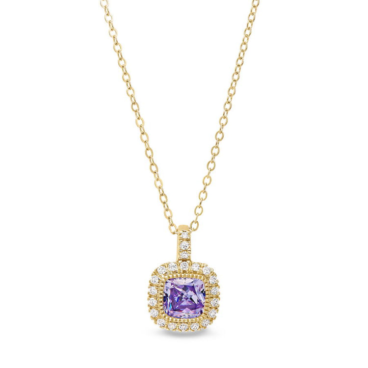 Cushion Cut June Birthstone Pendant