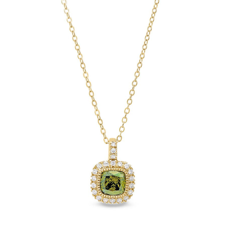 Cushion Cut August Birthstone Pendant