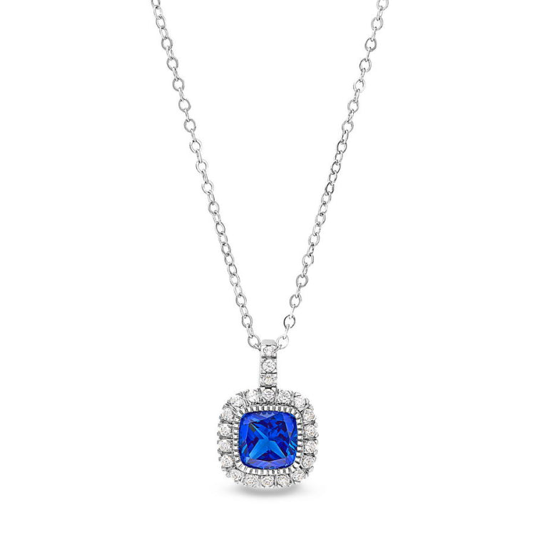 Cushion Cut September Birthstone Pendant