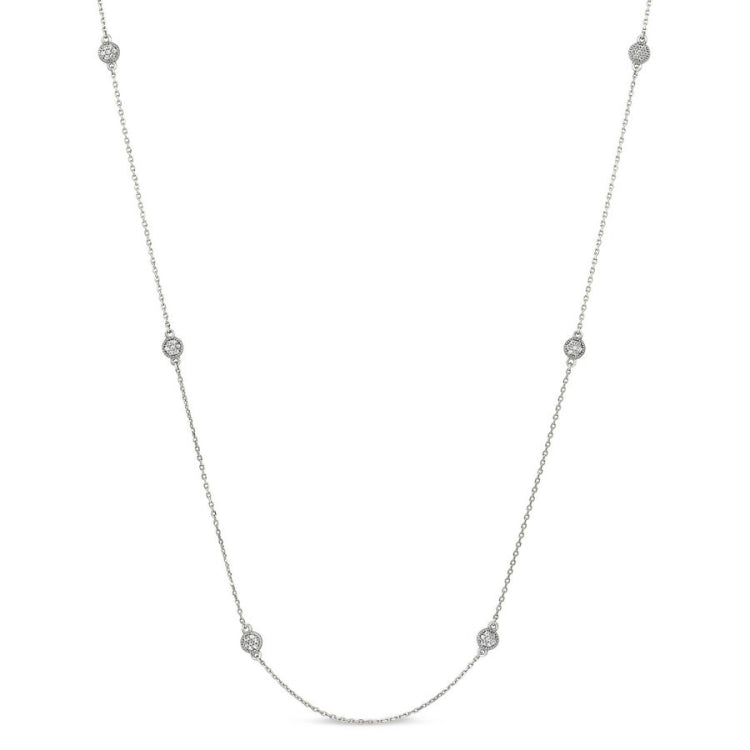 Micropave Round Station Necklace