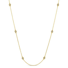 Micropave Round Station Necklace