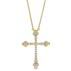 Fancy Cross Necklace with Ornate Ends