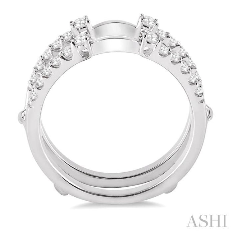 3/8 Ctw Round Cut Diamond Insert Ring in 14K White Gold
