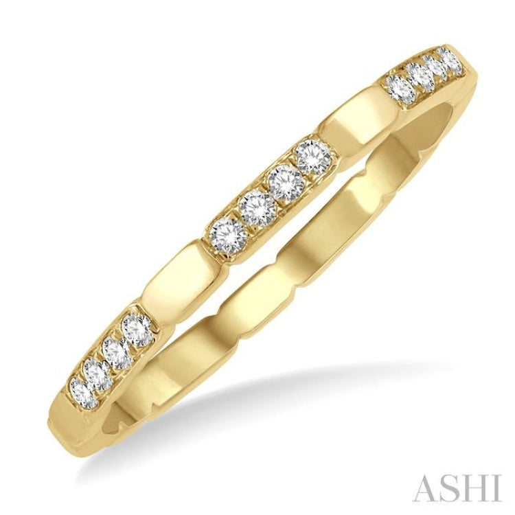 1/10 Ctw Round Cut Diamond Block Stackable Band in 14K Yellow Gold