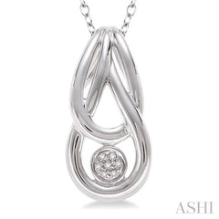 1/50 Ctw Round Cut Diamond Fashion Pendant in Sterling Silver with Chain