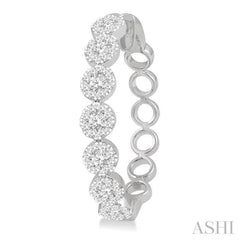 2 Ctw Lovebright Round Cut Diamond Hoop Earrings in 14K White Gold