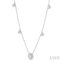 1/3 Ctw Circular Lovebright Round Cut Diamond Necklace in 14K White Gold
