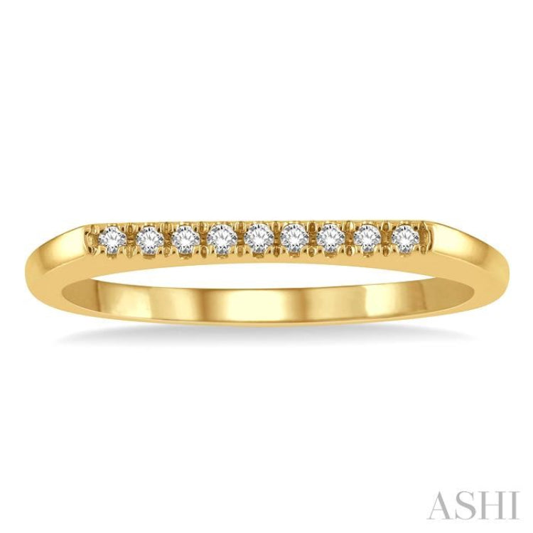 1/20 Ctw Bar Top Round Cut Diamond Stackable Petite Ring in 10K Yellow Gold