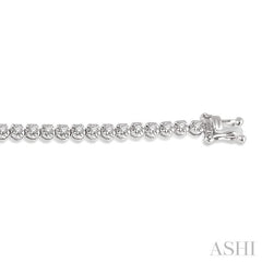 1 Ctw Round Cut Diamond Illusion Tennis Bracelet in 10K White Gold