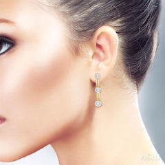 3/4 Ctw Lovebright Round Cut Diamond Paperclip Link Earrings in 14K Yellow and White Gold