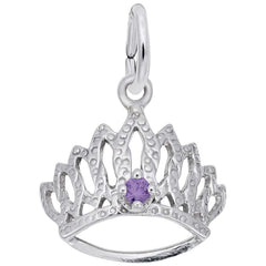 TIARA W/BIRTHSTONE-FEB
