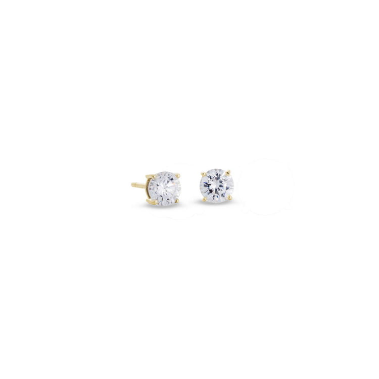Prong Set Round Simulated Diamond Stud Earrings