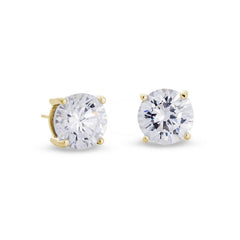 Prong Set Round Simulated Diamond Stud Earrings