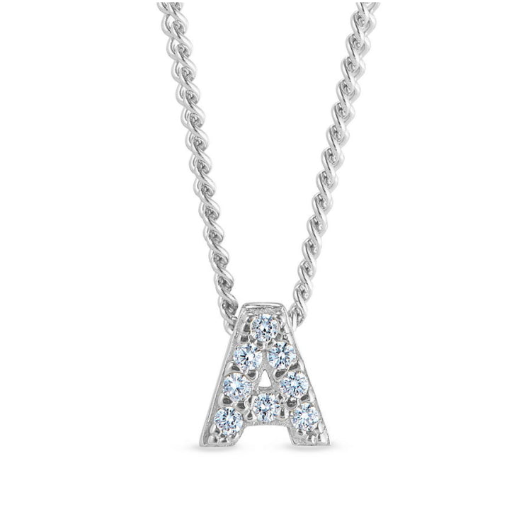 Platinum Finish Initial Pendant - A