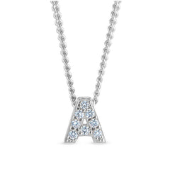 Platinum Finish Initial Pendant - A
