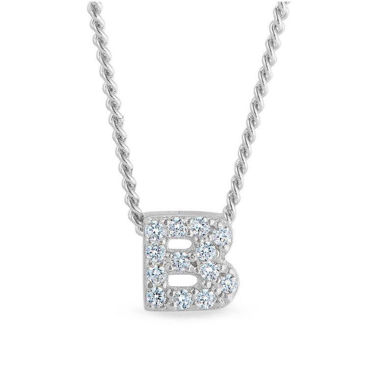 Platinum Finish Initial Pendant - A
