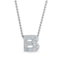 Platinum Finish Initial Pendant - A
