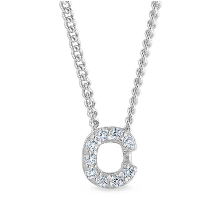 Platinum Finish Initial Pendant - A