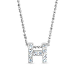 Platinum Finish Initial Pendant - A