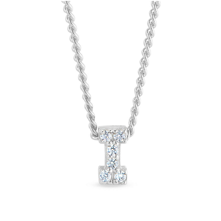 Platinum Finish Initial Pendant - A