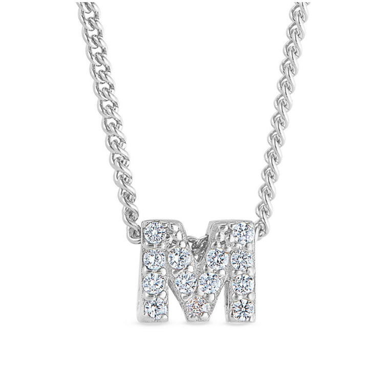 Platinum Finish Initial Pendant - A