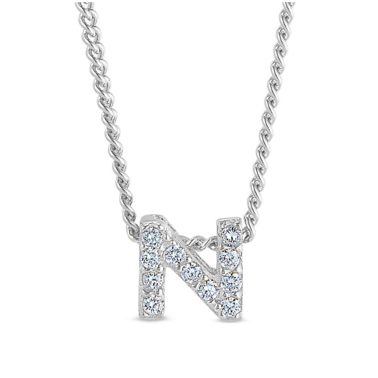 Platinum Finish Initial Pendant - A