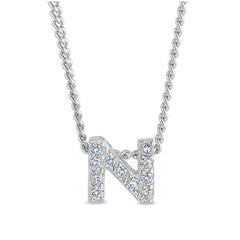 Platinum Finish Initial Pendant - A