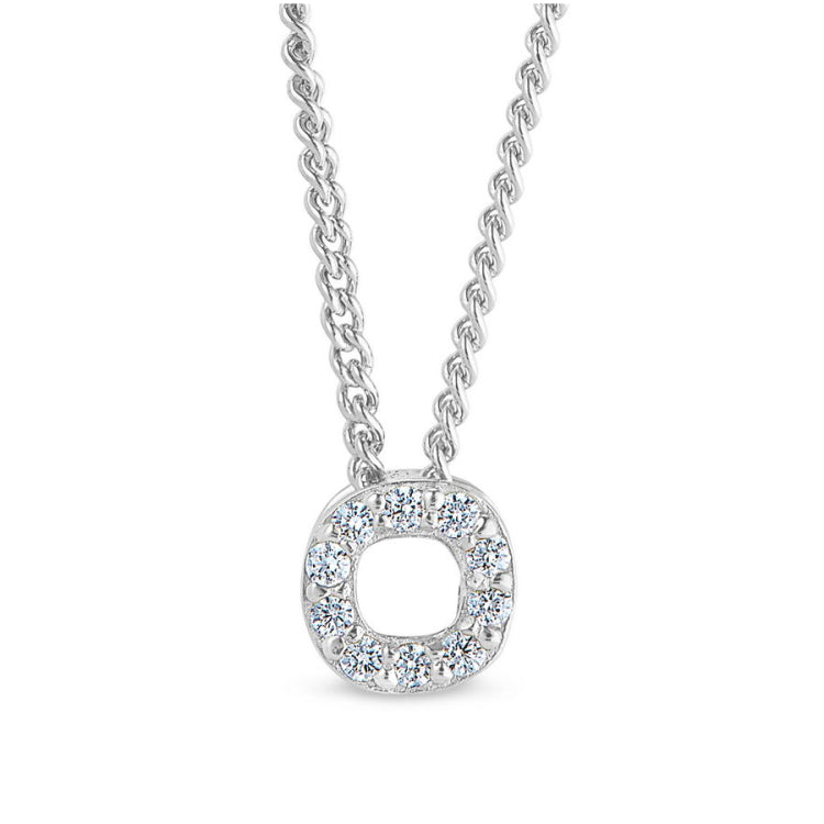 Platinum Finish Initial Pendant - A