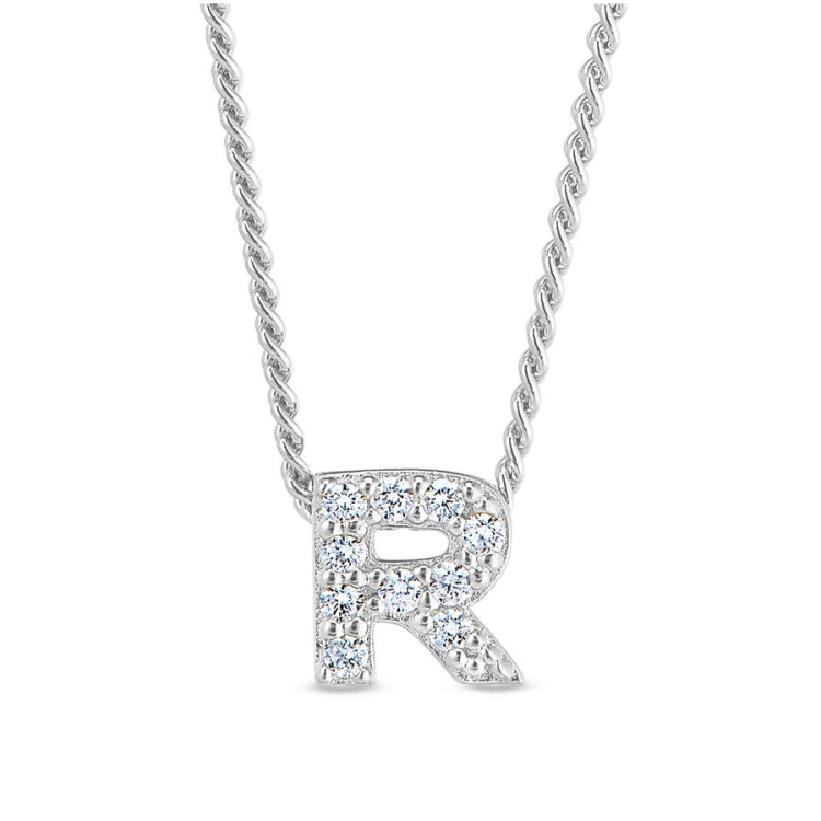 Platinum Finish Initial Pendant - A