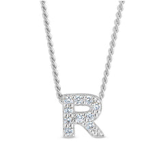Platinum Finish Initial Pendant - A