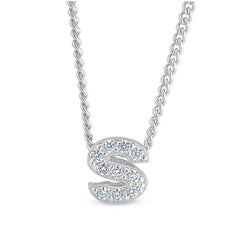 Platinum Finish Initial Pendant - A