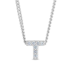 Platinum Finish Initial Pendant - A