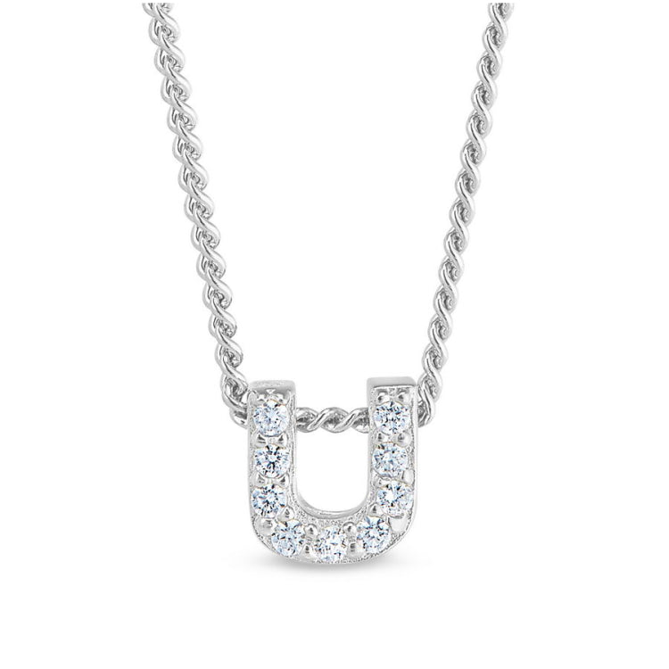 Platinum Finish Initial Pendant - A