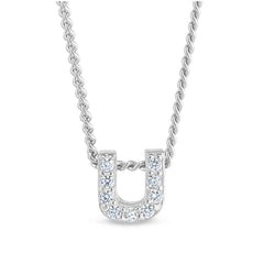 Platinum Finish Initial Pendant - A