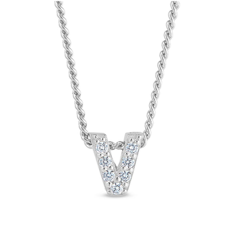 Platinum Finish Initial Pendant - A