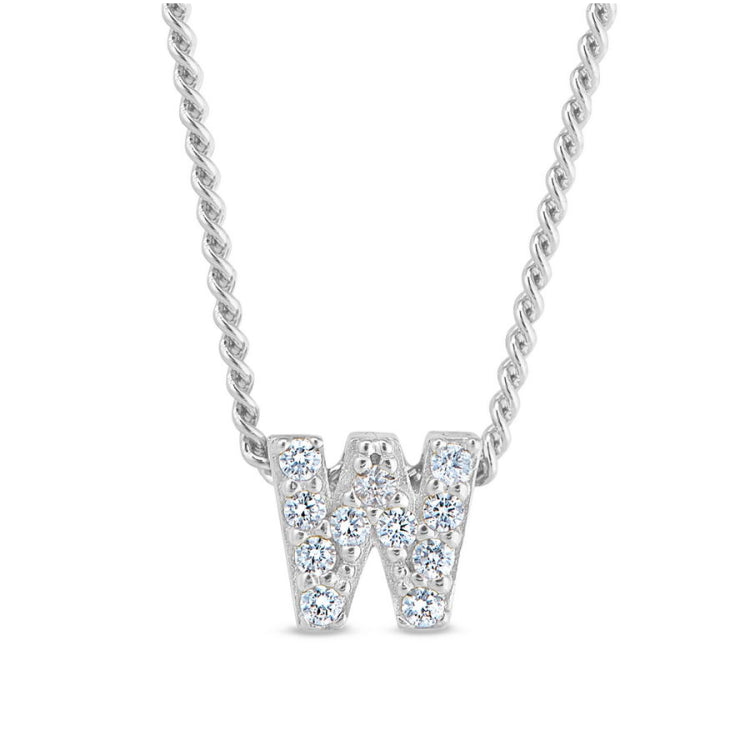 Platinum Finish Initial Pendant - A