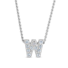 Platinum Finish Initial Pendant - A
