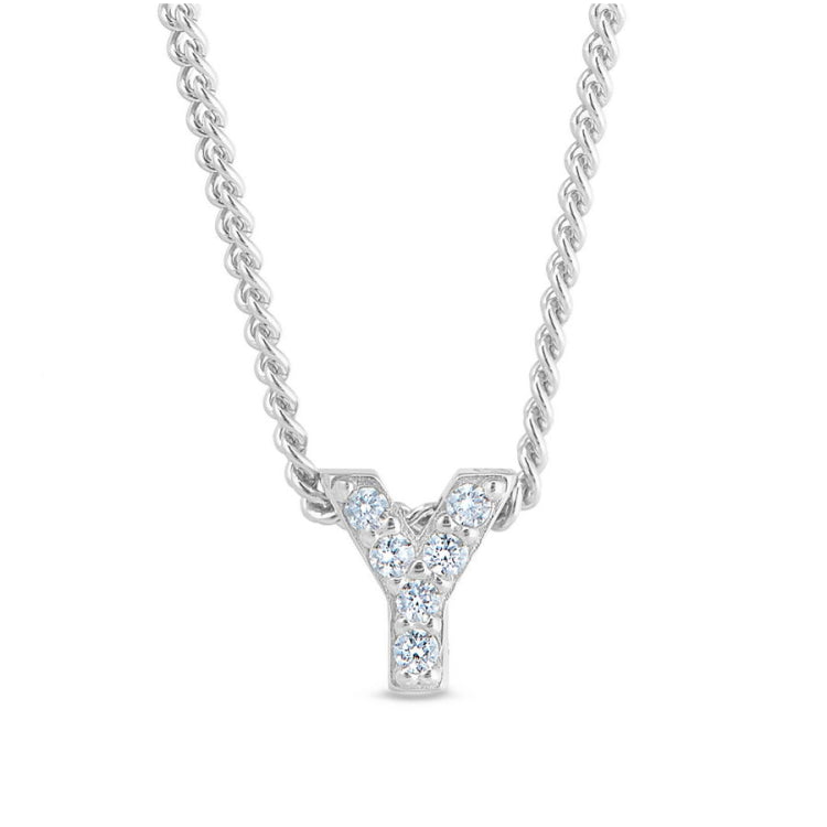 Platinum Finish Initial Pendant - A