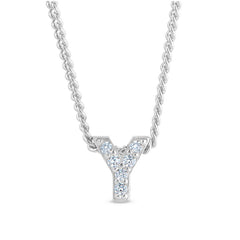Platinum Finish Initial Pendant - A