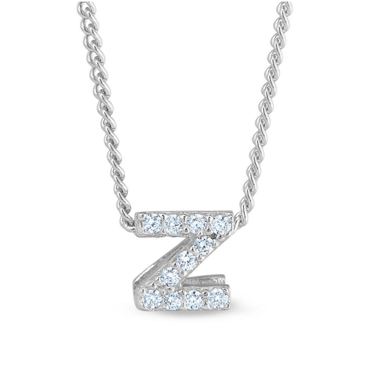 Platinum Finish Initial Pendant - A