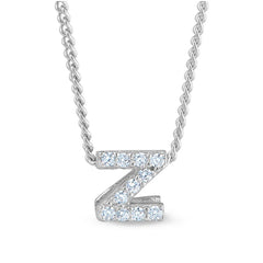 Platinum Finish Initial Pendant - A