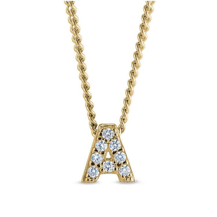 Gold Finish Initial Pendant - A