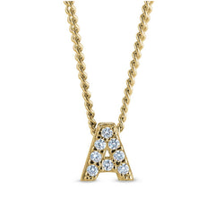 Gold Finish Initial Pendant - A