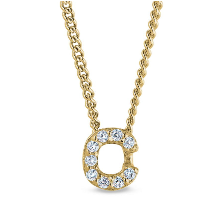 Gold Finish Initial Pendant - A