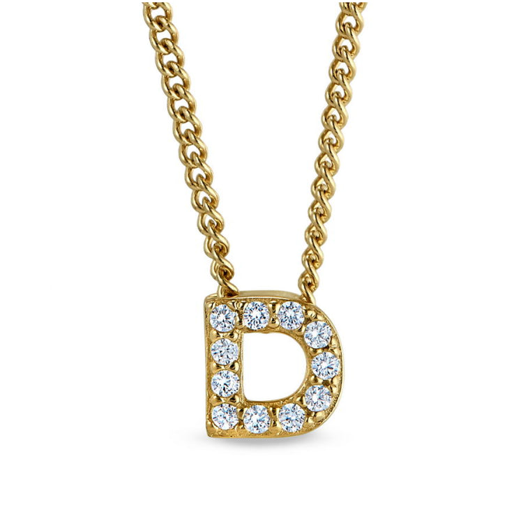 Gold Finish Initial Pendant - A