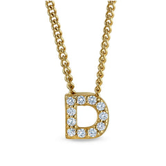 Gold Finish Initial Pendant - A